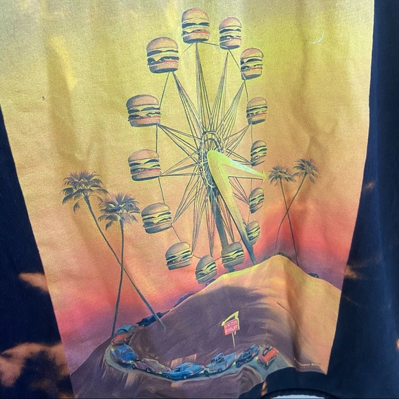 In-N-Out Burger Cropped Bleach Dyed 70th Anniversary 2018 Tee XXL - Picture 5 of 9